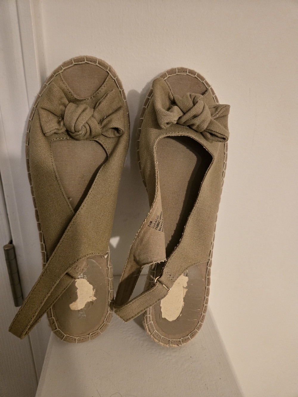 Knot-Detail Slingback Espadrille Sandals - Tan